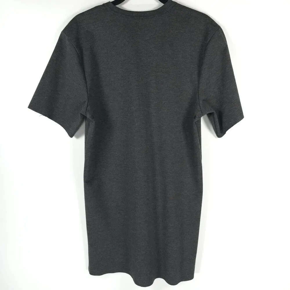JORDAN Crew Neck Seamless Short‎ Sleeve Soft T-Shirt SMALL Stretch Dark Gray